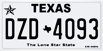 TX license plate DZD4093