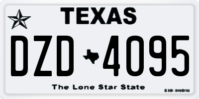 TX license plate DZD4095