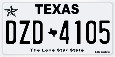 TX license plate DZD4105
