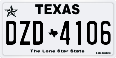 TX license plate DZD4106