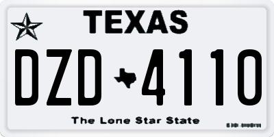 TX license plate DZD4110
