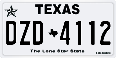 TX license plate DZD4112