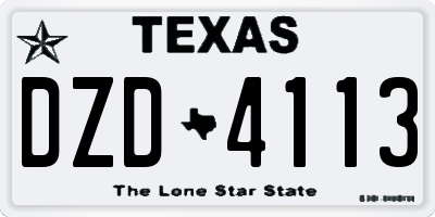 TX license plate DZD4113