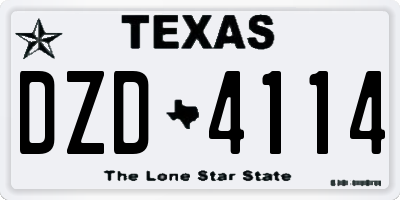 TX license plate DZD4114