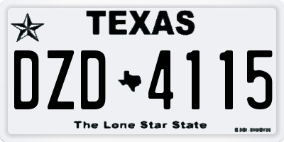 TX license plate DZD4115