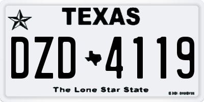 TX license plate DZD4119