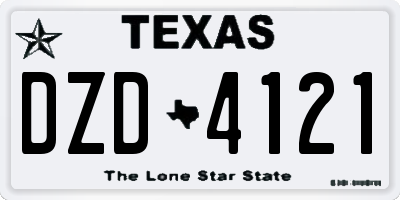 TX license plate DZD4121