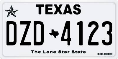 TX license plate DZD4123