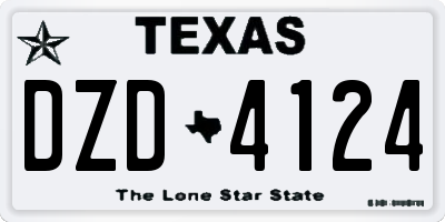 TX license plate DZD4124