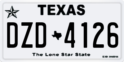 TX license plate DZD4126