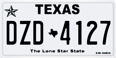 TX license plate DZD4127