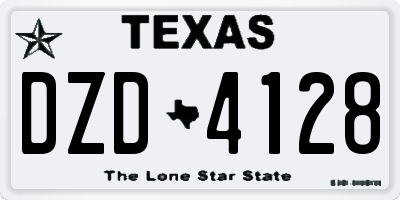 TX license plate DZD4128