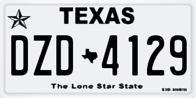 TX license plate DZD4129