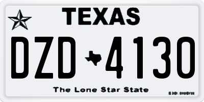 TX license plate DZD4130
