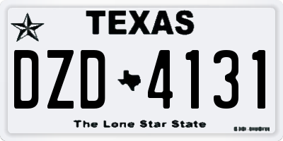 TX license plate DZD4131