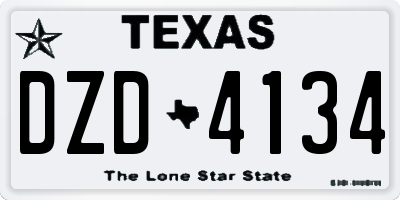 TX license plate DZD4134
