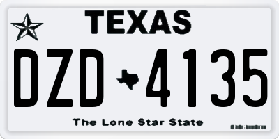 TX license plate DZD4135