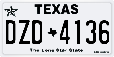 TX license plate DZD4136