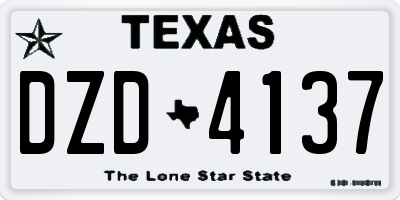 TX license plate DZD4137