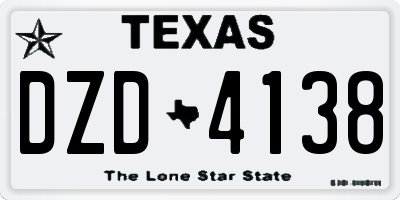 TX license plate DZD4138