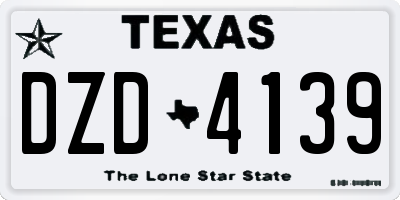 TX license plate DZD4139