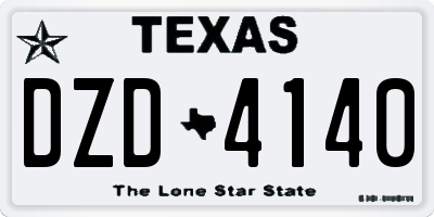 TX license plate DZD4140