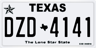 TX license plate DZD4141