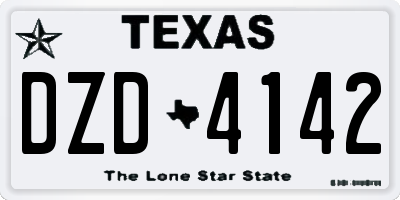 TX license plate DZD4142