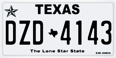 TX license plate DZD4143