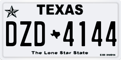 TX license plate DZD4144