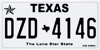 TX license plate DZD4146
