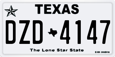 TX license plate DZD4147