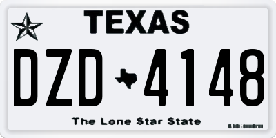 TX license plate DZD4148
