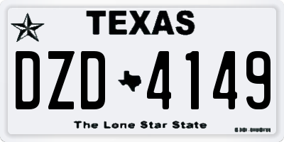 TX license plate DZD4149