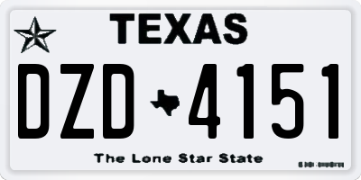 TX license plate DZD4151