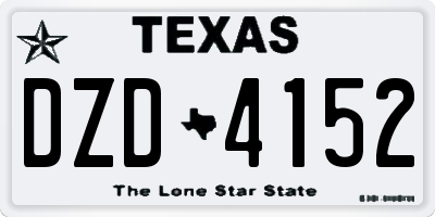 TX license plate DZD4152
