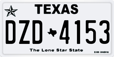 TX license plate DZD4153