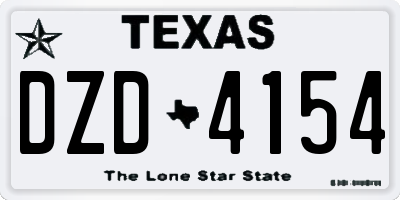 TX license plate DZD4154