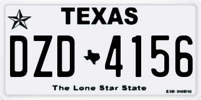 TX license plate DZD4156
