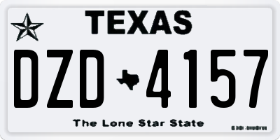 TX license plate DZD4157