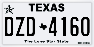 TX license plate DZD4160
