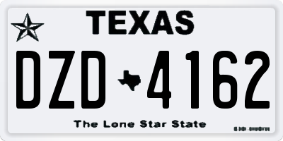 TX license plate DZD4162