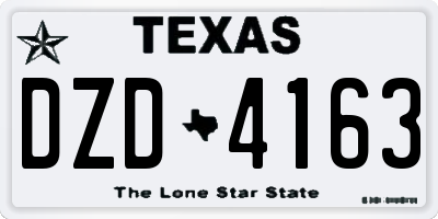 TX license plate DZD4163