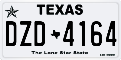 TX license plate DZD4164