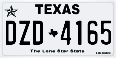 TX license plate DZD4165
