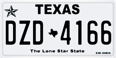 TX license plate DZD4166