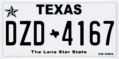 TX license plate DZD4167