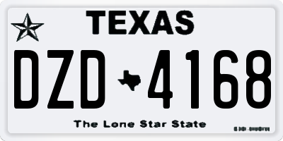 TX license plate DZD4168