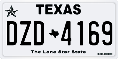 TX license plate DZD4169