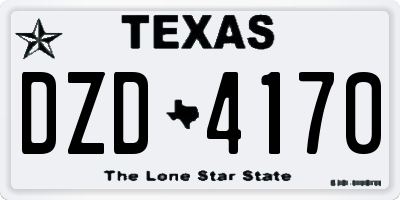 TX license plate DZD4170